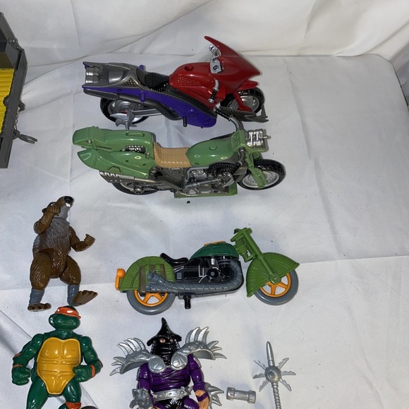 LOT Teenage Mutant Ninja Turtles TMNT Action Figures Cars Motorcycles Rare Vtg - Picture 4 of 9